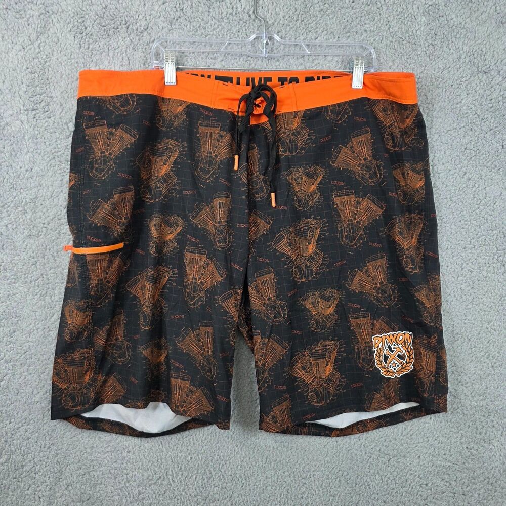 Dixxon Flannel Co. Live to Ride Boardshorts Shorts Engine All Over Print Size 44